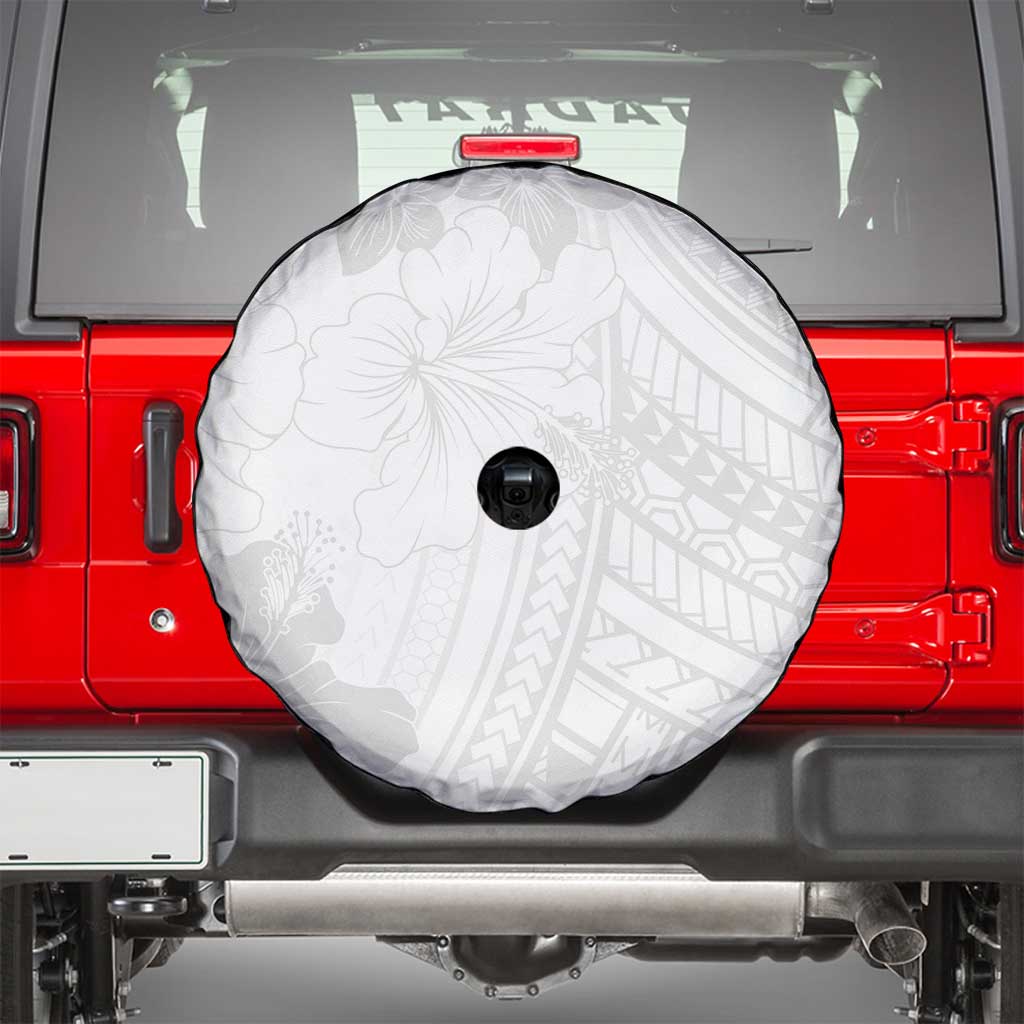 Samoa Lotu Tamaiti Spare Tire Cover White Sun Day Beauty Hibiscus Ver02