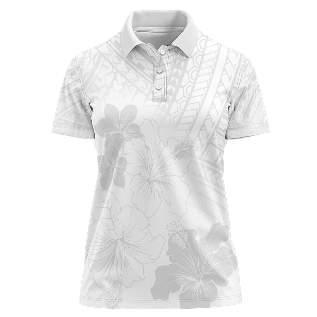 Samoa Lotu Tamaiti Women Polo Shirt White Sun Day Beauty Hibiscus Ver02