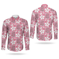 Give Cancer The Boot Pink Cowgirl Couples Matching Summer Maxi Dress and Long Sleeve Button Shirt Western Aloha Hibiscus Paniolo Heritage Floral LT9 - Polynesian Pride
