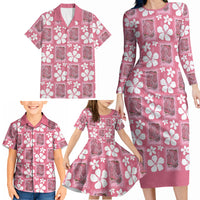Give Cancer The Boot Pink Cowgirl Family Matching Long Sleeve Bodycon Dress and Hawaiian Shirt Western Aloha Hibiscus Paniolo Heritage Floral LT9 - Polynesian Pride