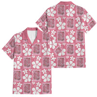 Give Cancer The Boot Pink Cowgirl Family Matching Long Sleeve Bodycon Dress and Hawaiian Shirt Western Aloha Hibiscus Paniolo Heritage Floral LT9 Dad's Shirt - Short Sleeve Pink - Polynesian Pride