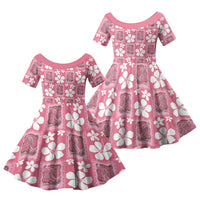 Give Cancer The Boot Pink Cowgirl Family Matching Summer Maxi Dress and Hawaiian Shirt Western Aloha Hibiscus Paniolo Heritage Floral LT9 Daughter's Dress Pink - Polynesian Pride