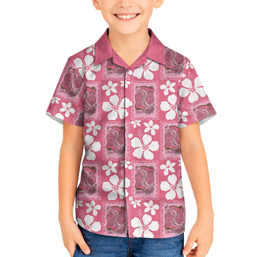 Give Cancer The Boot Pink Cowgirl Hawaiian Shirt Western Aloha Hibiscus Paniolo Heritage Floral LT9 - Polynesian Pride