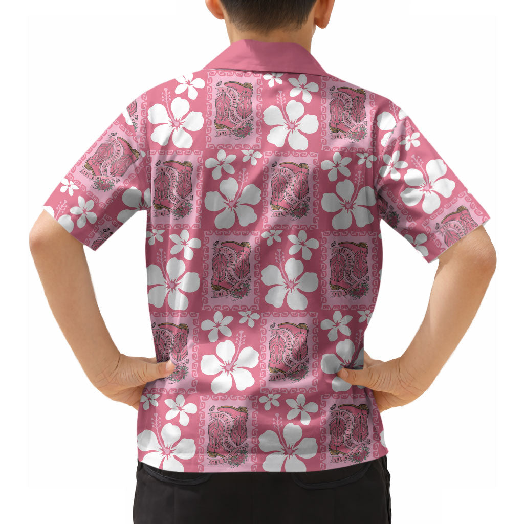 Give Cancer The Boot Pink Cowgirl Hawaiian Shirt Western Aloha Hibiscus Paniolo Heritage Floral LT9 - Polynesian Pride