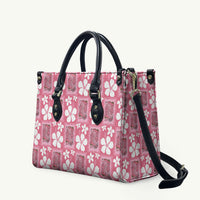 Give Cancer The Boot Pink Cowgirl Leather Bag Western Aloha Hibiscus Paniolo Heritage Floral LT9 Pink - Polynesian Pride