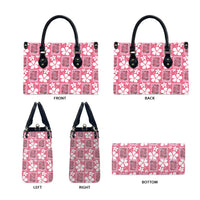 Give Cancer The Boot Pink Cowgirl Leather Bag Western Aloha Hibiscus Paniolo Heritage Floral LT9 - Polynesian Pride