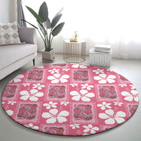 Give Cancer The Boot Pink Cowgirl Round Carpet Western Aloha Hibiscus Paniolo Heritage Floral LT9 - Polynesian Pride