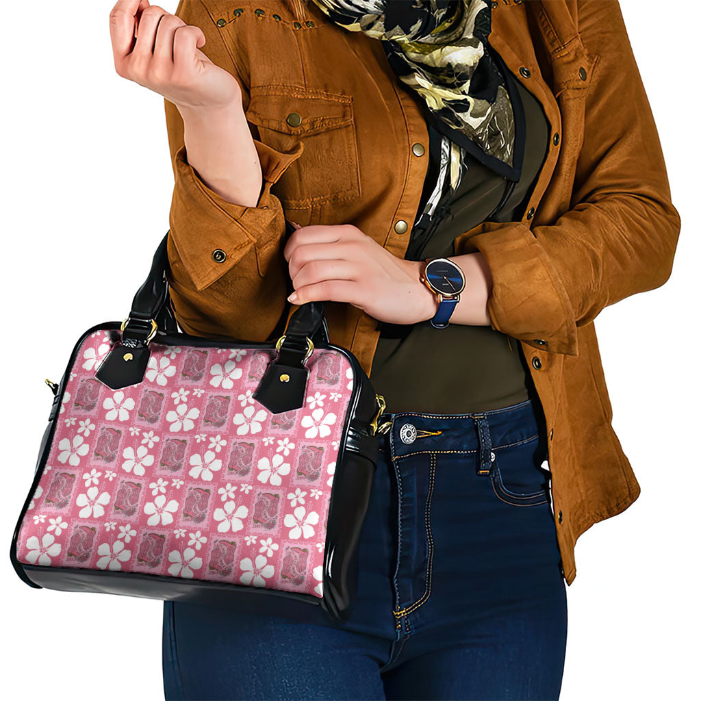 Give Cancer The Boot Pink Cowgirl Shoulder Handbag Western Aloha Hibiscus Paniolo Heritage Floral LT9 - Polynesian Pride