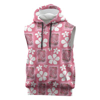 Give Cancer The Boot Pink Cowgirl Sleeveless Hoodie Western Aloha Hibiscus Paniolo Heritage Floral LT9 Pink - Polynesian Pride