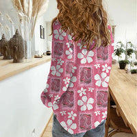 Give Cancer The Boot Pink Cowgirl Women Casual Shirt Western Aloha Hibiscus Paniolo Heritage Floral LT9 - Polynesian Pride