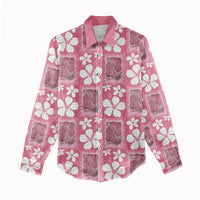 Give Cancer The Boot Pink Cowgirl Women Casual Shirt Western Aloha Hibiscus Paniolo Heritage Floral LT9 - Polynesian Pride