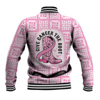 Give Cancer The Boot Pink Cowgirl Baseball Jacket Hawaiian Paniolo Mixed Quilt Pattern Style LT9 - Polynesian Pride