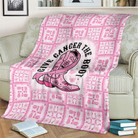Give Cancer The Boot Pink Cowgirl Blanket Hawaiian Paniolo Mixed Quilt Pattern Style LT9 - Polynesian Pride