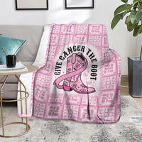 Give Cancer The Boot Pink Cowgirl Blanket Hawaiian Paniolo Mixed Quilt Pattern Style LT9 - Polynesian Pride