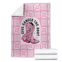 Give Cancer The Boot Pink Cowgirl Blanket Hawaiian Paniolo Mixed Quilt Pattern Style LT9 - Polynesian Pride