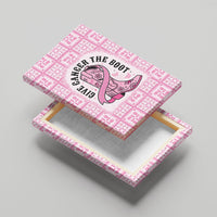 Give Cancer The Boot Pink Cowgirl Canvas Wall Art Hawaiian Paniolo Mixed Quilt Pattern Style LT9 - Polynesian Pride
