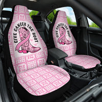 Give Cancer The Boot Pink Cowgirl Car Seat Cover Hawaiian Paniolo Mixed Quilt Pattern Style LT9 One Size Pink - Polynesian Pride