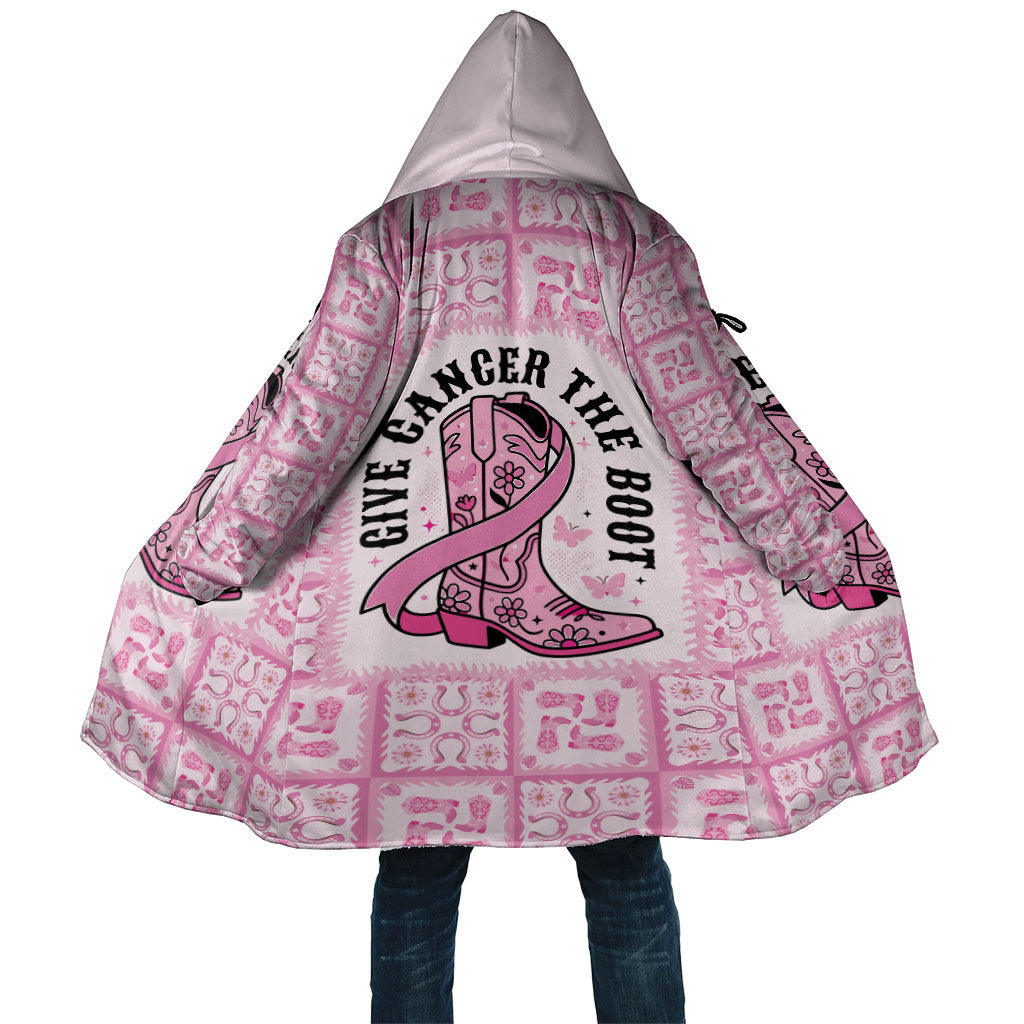 Give Cancer The Boot Pink Cowgirl Cloak Hawaiian Paniolo Mixed Quilt Pattern Style