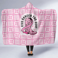 Give Cancer The Boot Pink Cowgirl Hooded Blanket Hawaiian Paniolo Mixed Quilt Pattern Style LT9 One Size Pink - Polynesian Pride