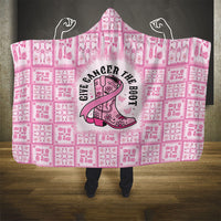 Give Cancer The Boot Pink Cowgirl Hooded Blanket Hawaiian Paniolo Mixed Quilt Pattern Style LT9 - Polynesian Pride