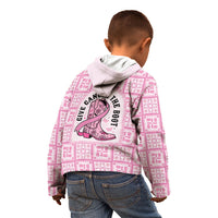 Give Cancer The Boot Pink Cowgirl Kid Hoodie Hawaiian Paniolo Mixed Quilt Pattern Style LT9 - Polynesian Pride