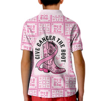 Give Cancer The Boot Pink Cowgirl Kid Polo Shirt Hawaiian Paniolo Mixed Quilt Pattern Style LT9 - Polynesian Pride