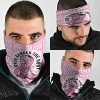 Give Cancer The Boot Pink Cowgirl Neck Gaiter Hawaiian Paniolo Mixed Quilt Pattern Style LT9 - Polynesian Pride