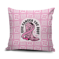 Give Cancer The Boot Pink Cowgirl Pillow Cover Hawaiian Paniolo Mixed Quilt Pattern Style LT9 Pink - Polynesian Pride