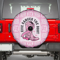 Give Cancer The Boot Pink Cowgirl Spare Tire Cover Hawaiian Paniolo Mixed Quilt Pattern Style LT9 - Polynesian Pride