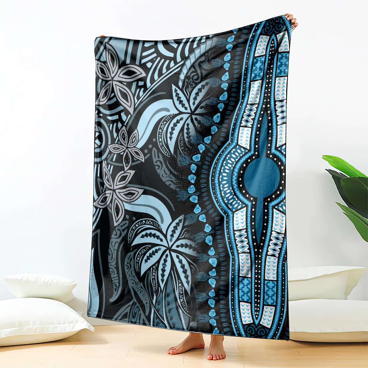 Polynesia Dashiki Blanket Polynesia and Africa Traditional Special Together Blue LT9 Blue - Polynesian Pride