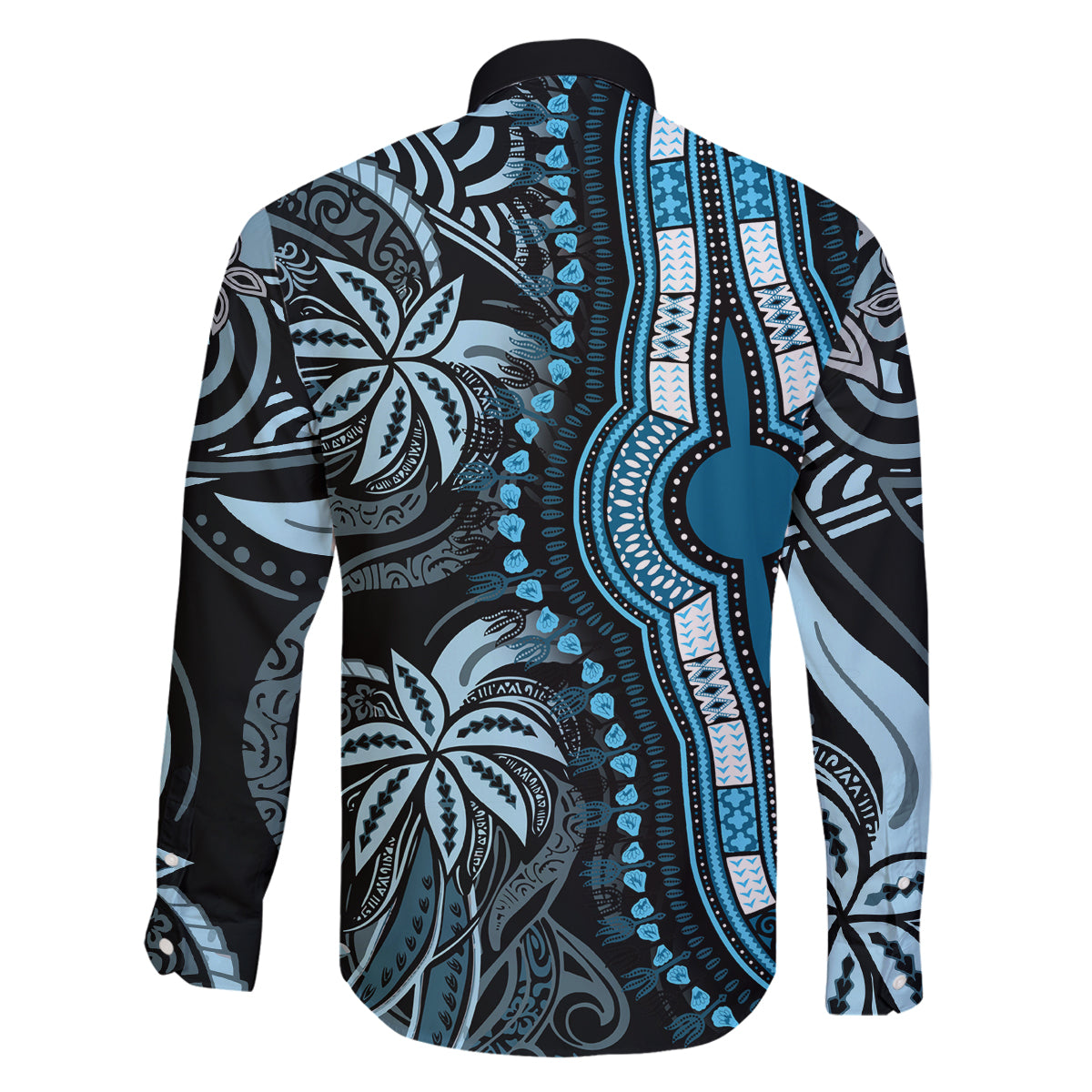 polynesia-dashiki-family-matching-tank-maxi-dress-and-hawaiian-shirt-polynesia-and-africa-traditional-special-together-blue