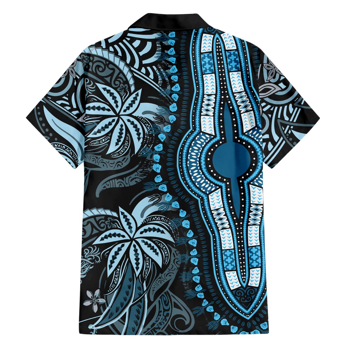 Polynesia Dashiki Hawaiian Shirt Polynesia and Africa Traditional Special Together Blue LT9 - Polynesian Pride