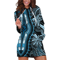 Polynesia Dashiki Hoodie Dress Polynesia and Africa Traditional Special Together Blue LT9 Blue - Polynesian Pride