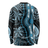 Polynesia Dashiki Long Sleeve Shirt Polynesia and Africa Traditional Special Together Blue LT9 - Polynesian Pride