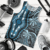Polynesia Dashiki Men Tank Top Polynesia and Africa Traditional Special Together Blue LT9 Blue - Polynesian Pride