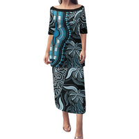 Polynesia Dashiki Puletasi Polynesia and Africa Traditional Special Together Blue LT9 Long Dress Blue - Polynesian Pride