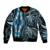 Polynesia Dashiki Sleeve Zip Bomber Jacket Polynesia and Africa Traditional Special Together Blue LT9 Unisex Blue - Polynesian Pride