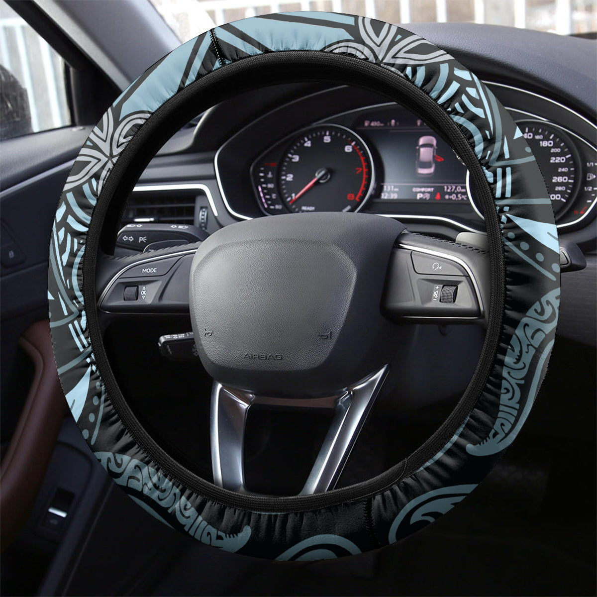 Polynesia Dashiki Steering Wheel Cover Polynesia and Africa Traditional Special Together Blue LT9 - Polynesian Pride