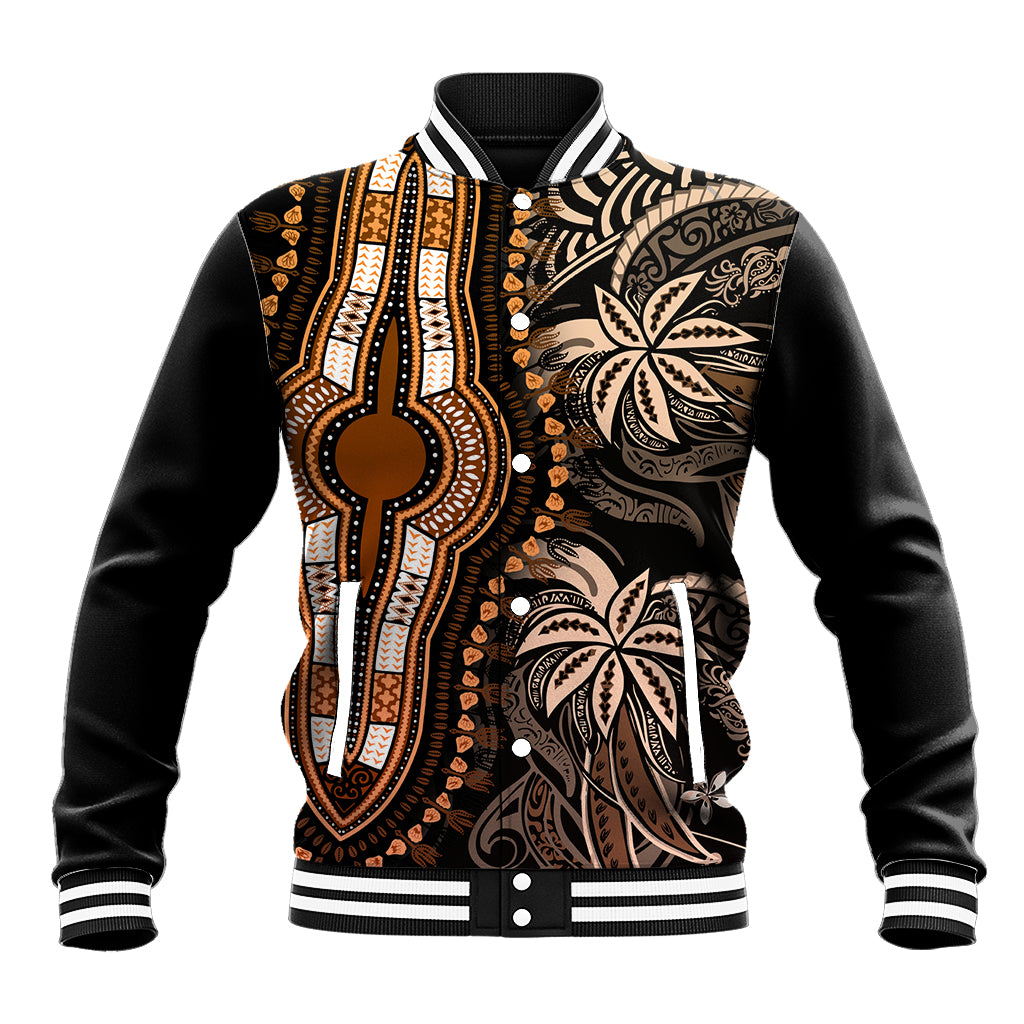Polynesia Dashiki Baseball Jacket Polynesia and Africa Traditional Special Together Gold LT9 Unisex Gold - Polynesian Pride
