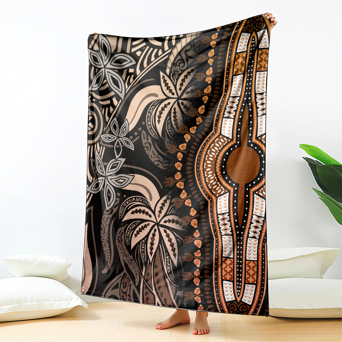 Polynesia Dashiki Blanket Polynesia and Africa Traditional Special Together Gold LT9 Gold - Polynesian Pride