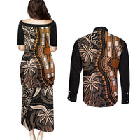 Polynesia Dashiki Couples Matching Puletasi Dress and Long Sleeve Button Shirts Polynesia and Africa Traditional Special Together Gold LT9 - Polynesian Pride