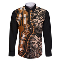 polynesia-dashiki-family-matching-long-sleeve-bodycon-dress-and-hawaiian-shirt-polynesia-and-africa-traditional-special-together-gold