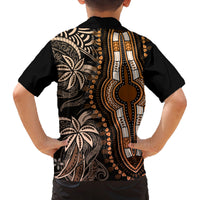 Polynesia Dashiki Family Matching Off Shoulder Maxi Dress and Hawaiian Shirt Polynesia and Africa Traditional Special Together Gold LT9 - Polynesian Pride