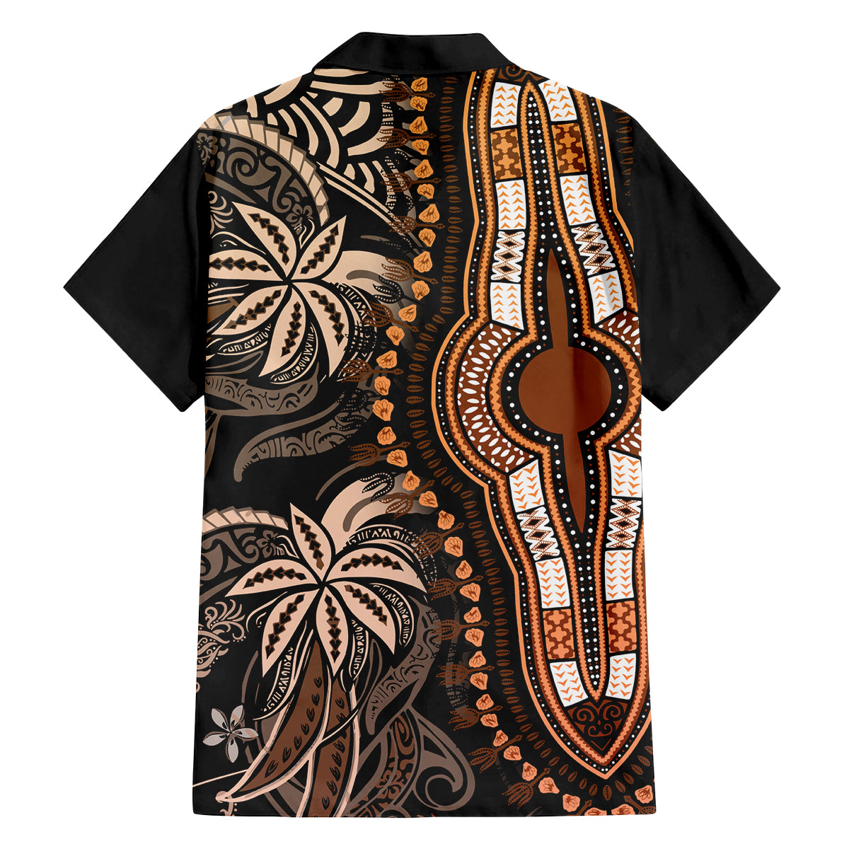 Polynesia Dashiki Family Matching Off Shoulder Maxi Dress and Hawaiian Shirt Polynesia and Africa Traditional Special Together Gold LT9 - Polynesian Pride