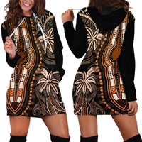 Polynesia Dashiki Hoodie Dress Polynesia and Africa Traditional Special Together Gold LT9 - Polynesian Pride