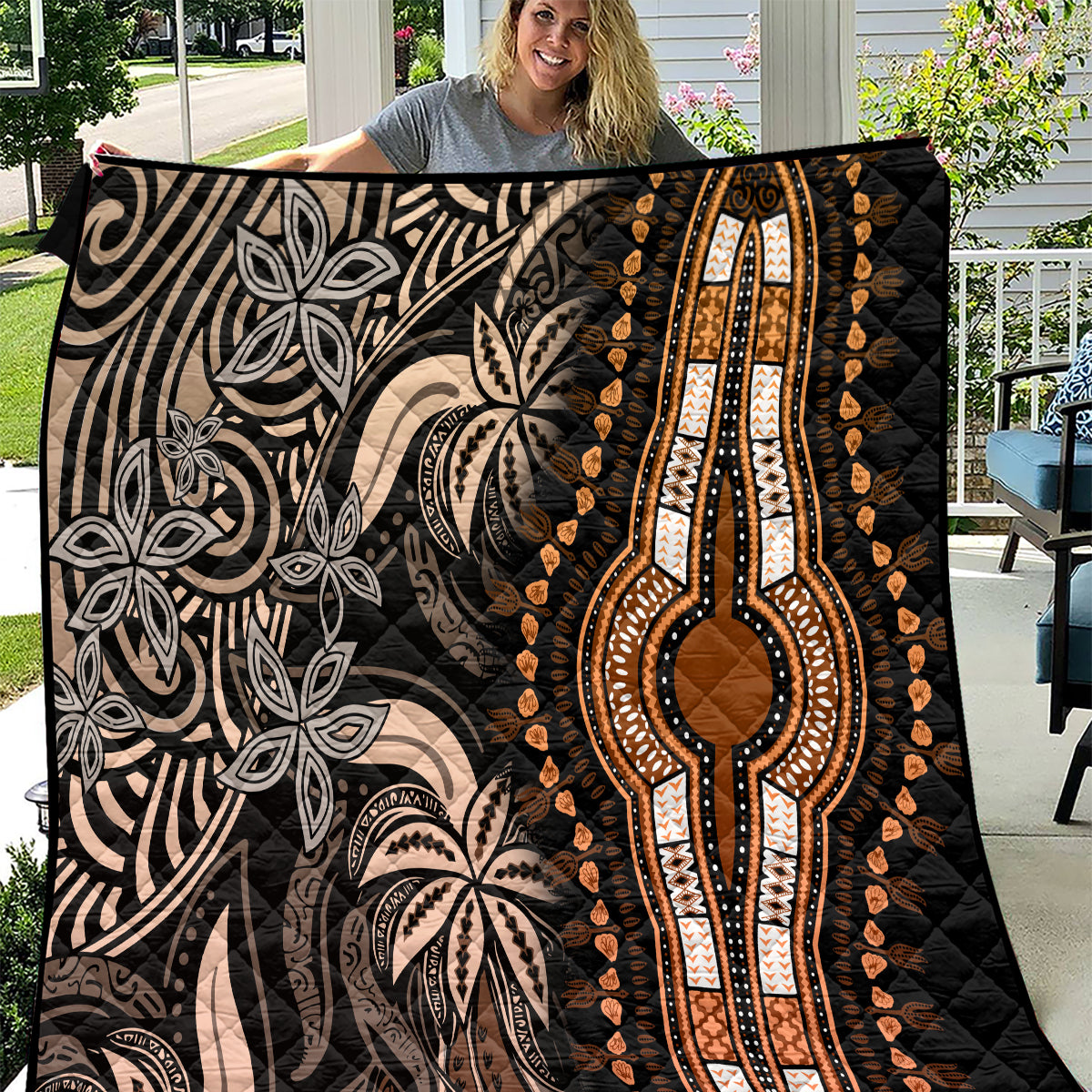 Polynesia Dashiki Quilt Polynesia and Africa Traditional Special Together Gold LT9 Gold - Polynesian Pride