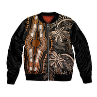 Polynesia Dashiki Sleeve Zip Bomber Jacket Polynesia and Africa Traditional Special Together Gold LT9 Unisex Gold - Polynesian Pride