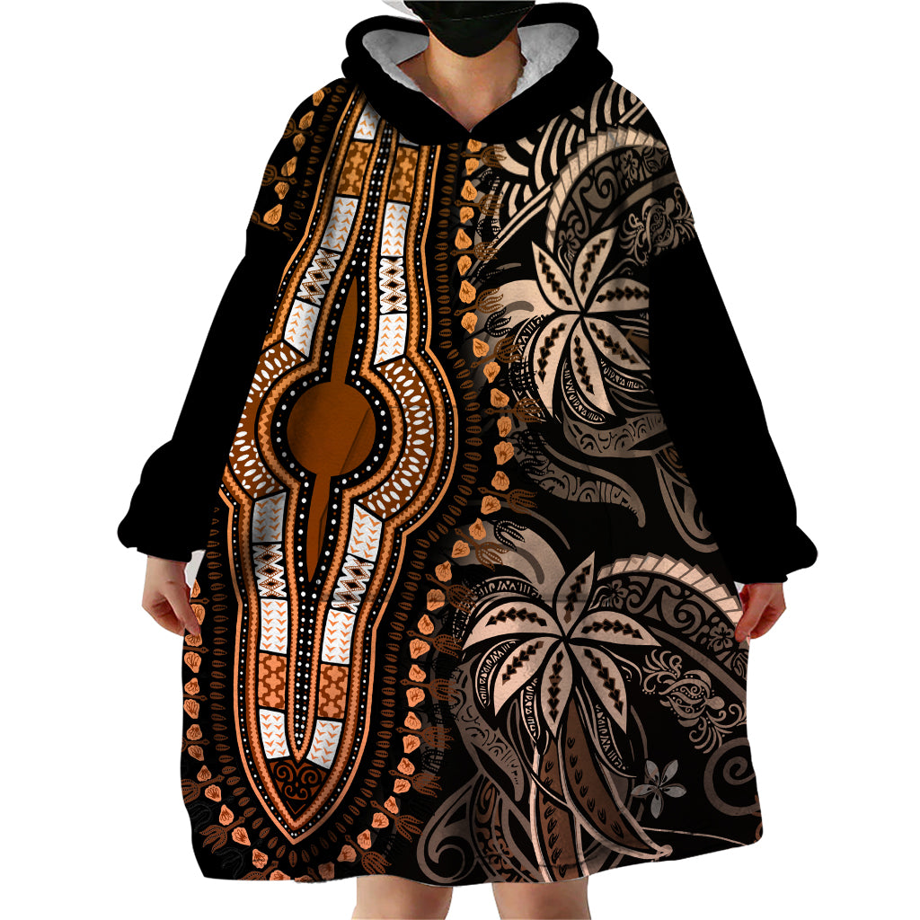 Polynesia Dashiki Wearable Blanket Hoodie Polynesia and Africa Traditional Special Together Gold LT9 - Polynesian Pride