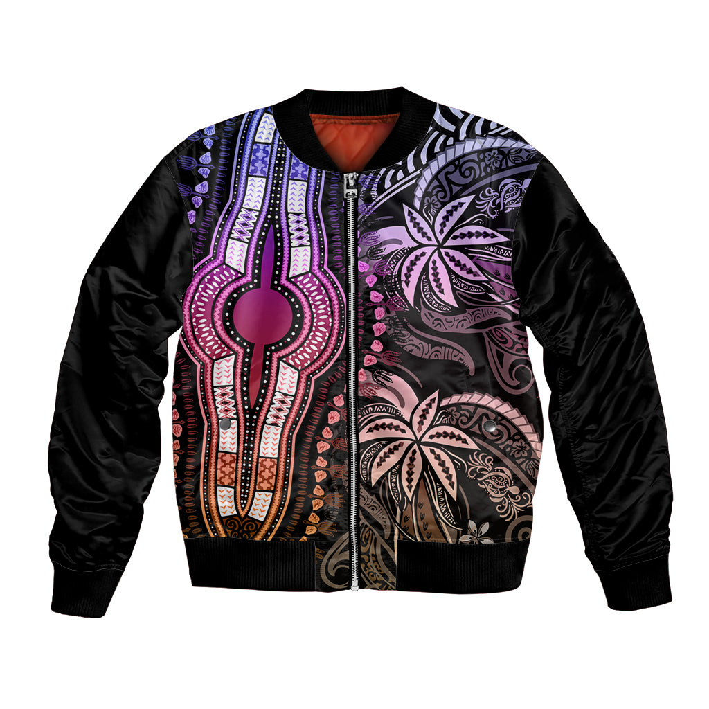 Polynesia Dashiki Bomber Jacket Polynesia and Africa Traditional Special Together Pastel LT9 Unisex Pastel - Polynesian Pride