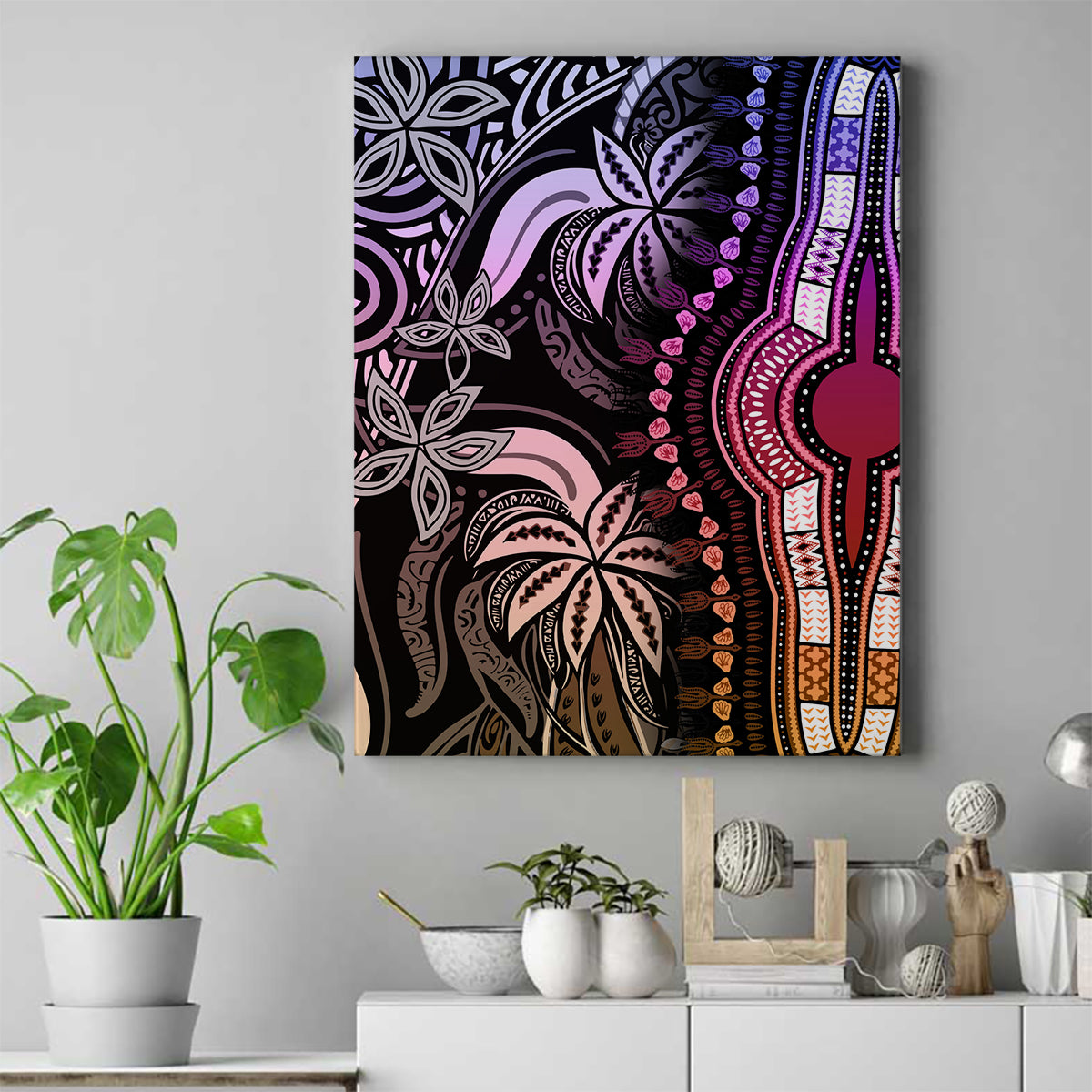 Polynesia Dashiki Canvas Wall Art Polynesia and Africa Traditional Special Together Pastel LT9 Pastel - Polynesian Pride